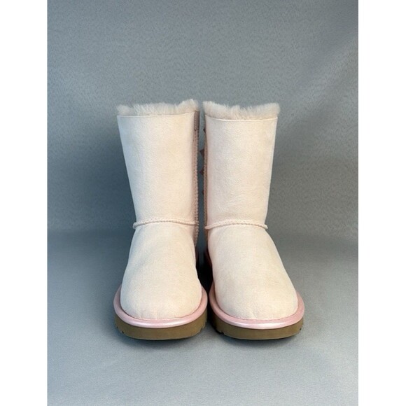 New Women's 7 UGG Boots Bailey Bow Seashell Pink Metallic Extremely Rare Retired - Picture 5 of 16